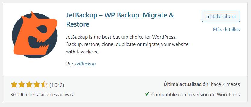 JetBackup Plugins Seguridad Modular