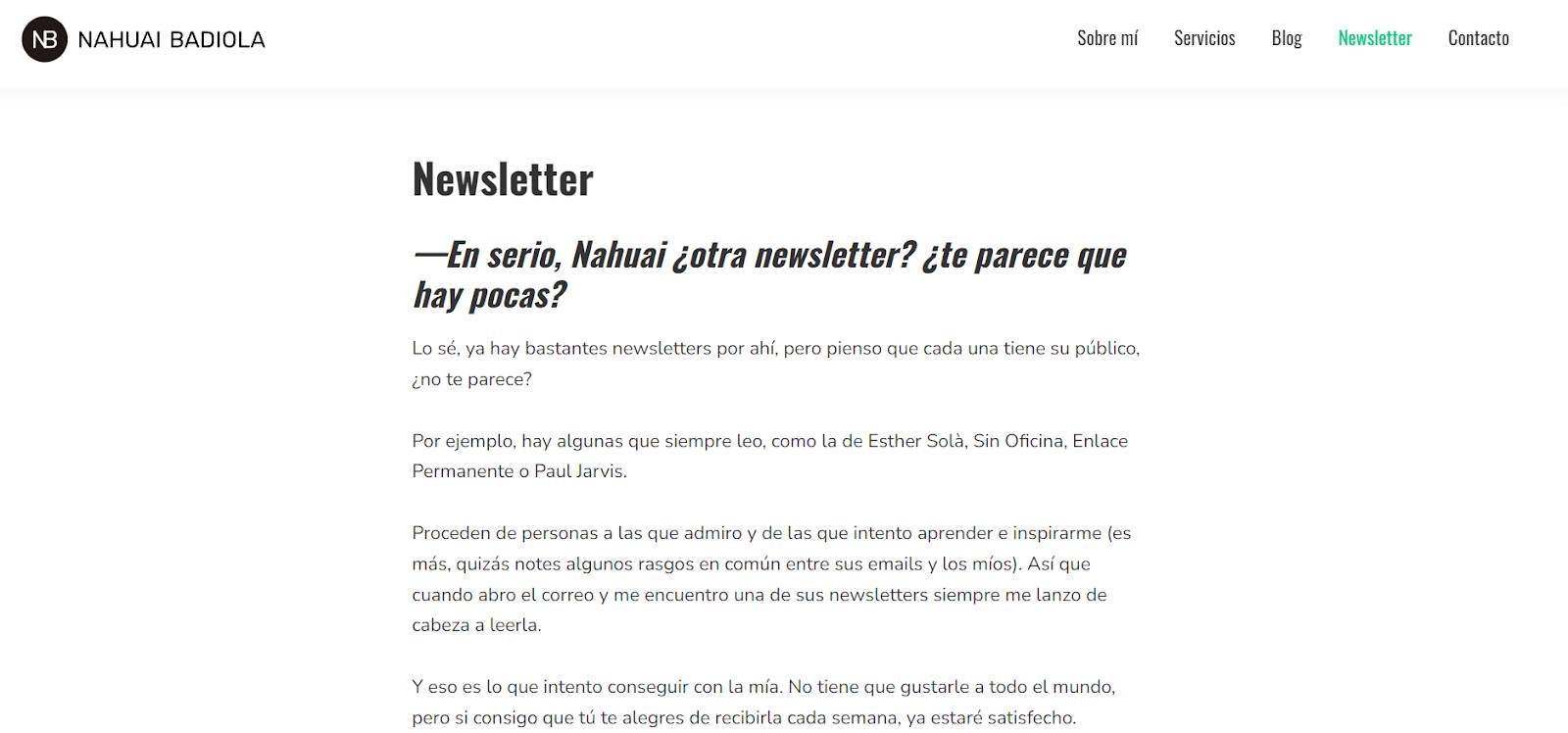 Nahuai Badiola Newsletter WordPress Modular