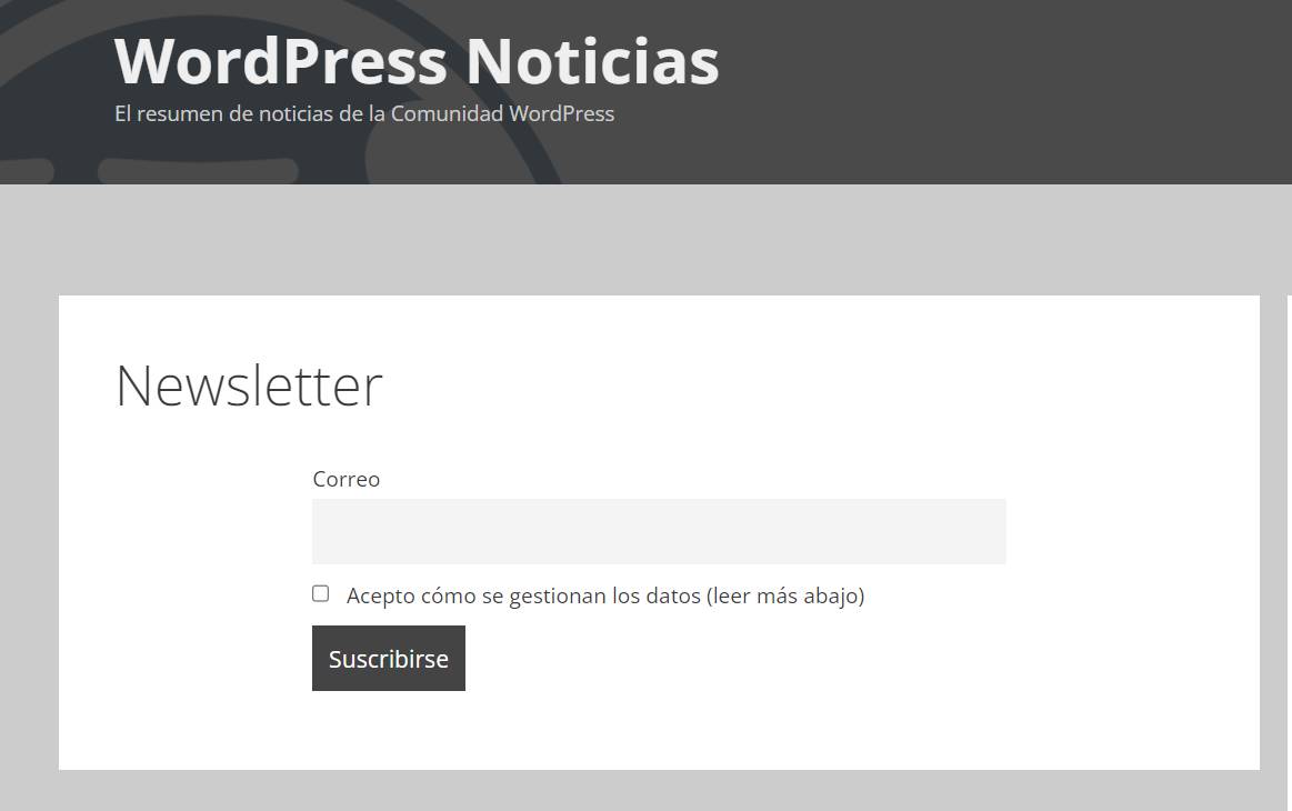 WordPress Noticias Modular Newsletter