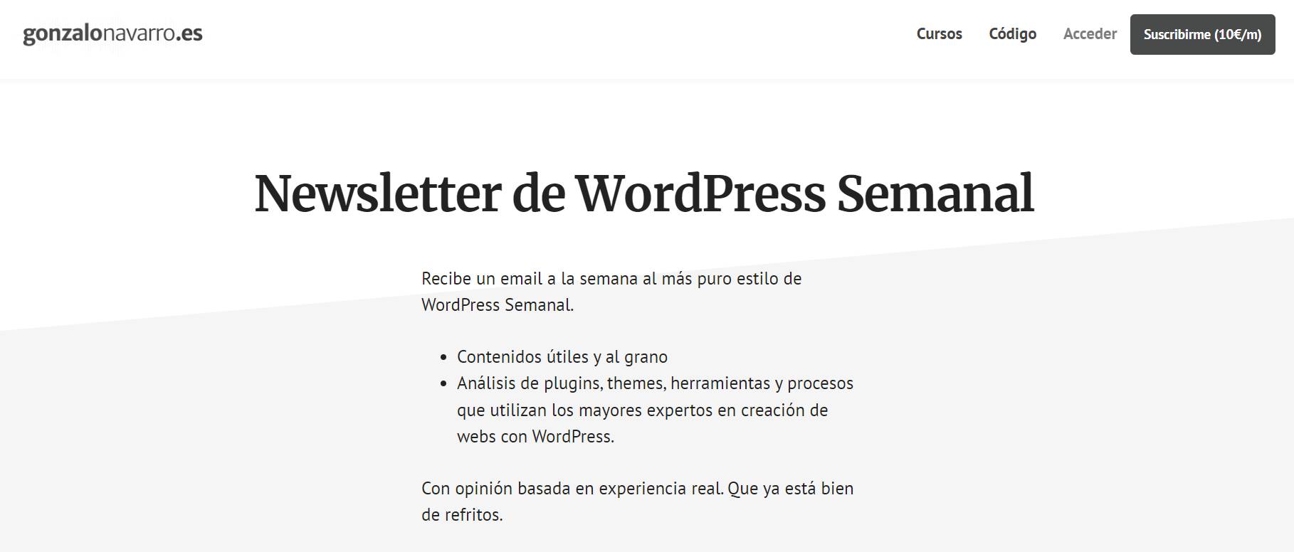 WordPress Semanal Newsletter Gonzalo Navarro Modular
