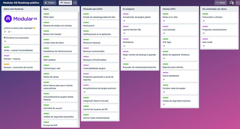 Public Roadmap Modular