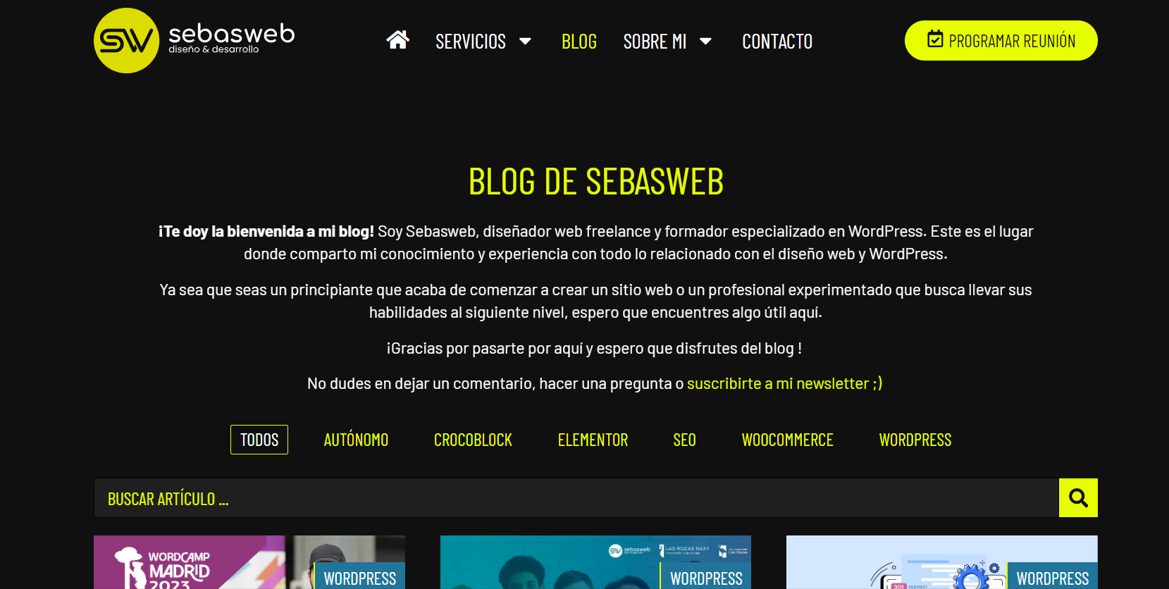 Sebasweb Mejores blogs WordPress Espanol Modular
