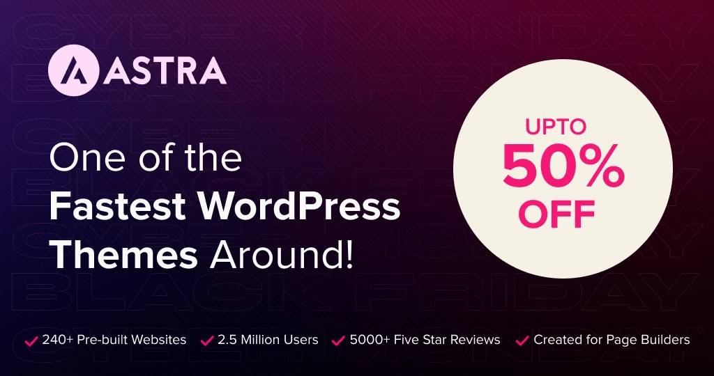 Astra Ofertas Black Friday WordPress 2024 Modular