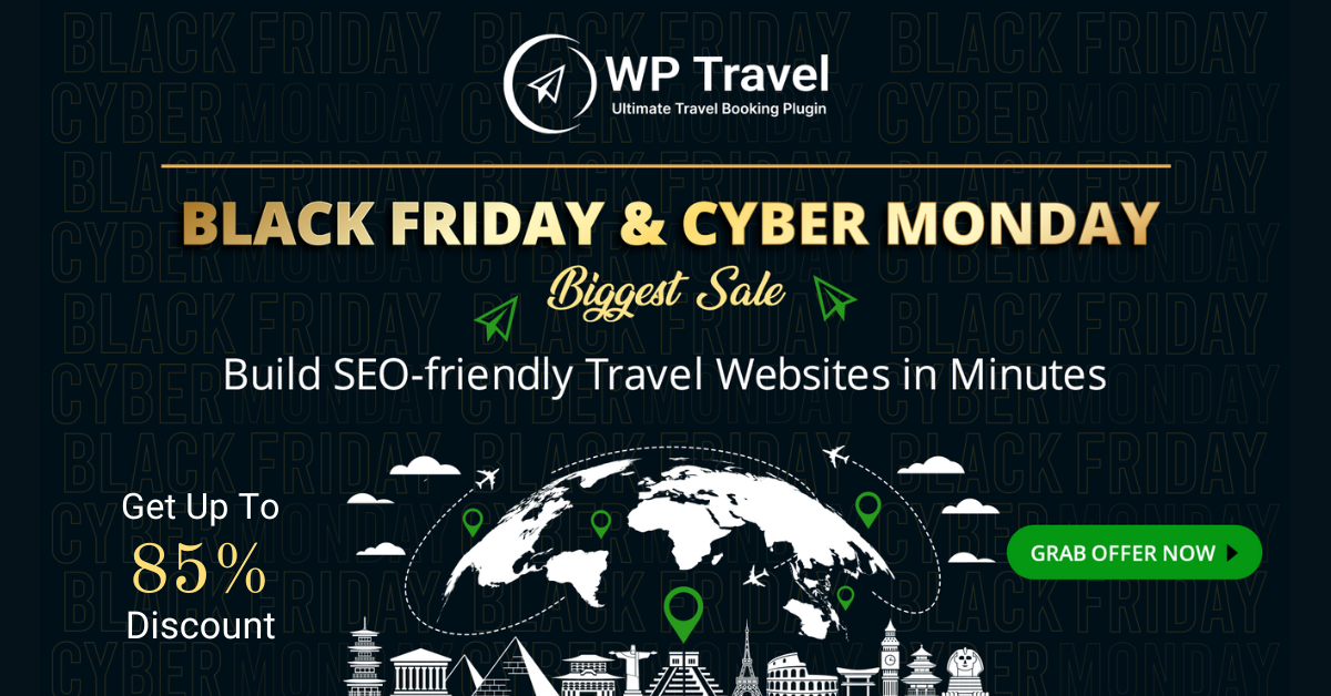 WP Travel Black Friday - Cyber Monday banner