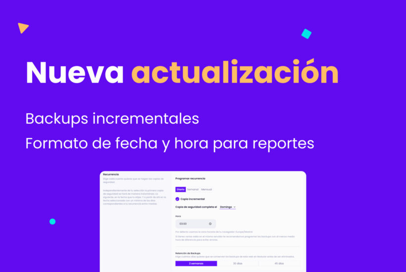 Backups incrementales nueva actualizacion