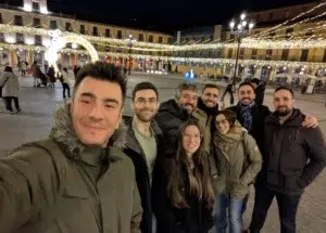 Modular DS team selfie at night in León city, Spain.