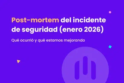Imagen con fondo morado, el logo de Modular DS y el texto "Post-mortem del incidente de seguridad (enero 2026)".