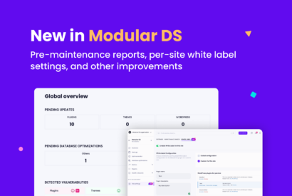 New in Modular DS: Pre-maintenance reports and per-site white label settings