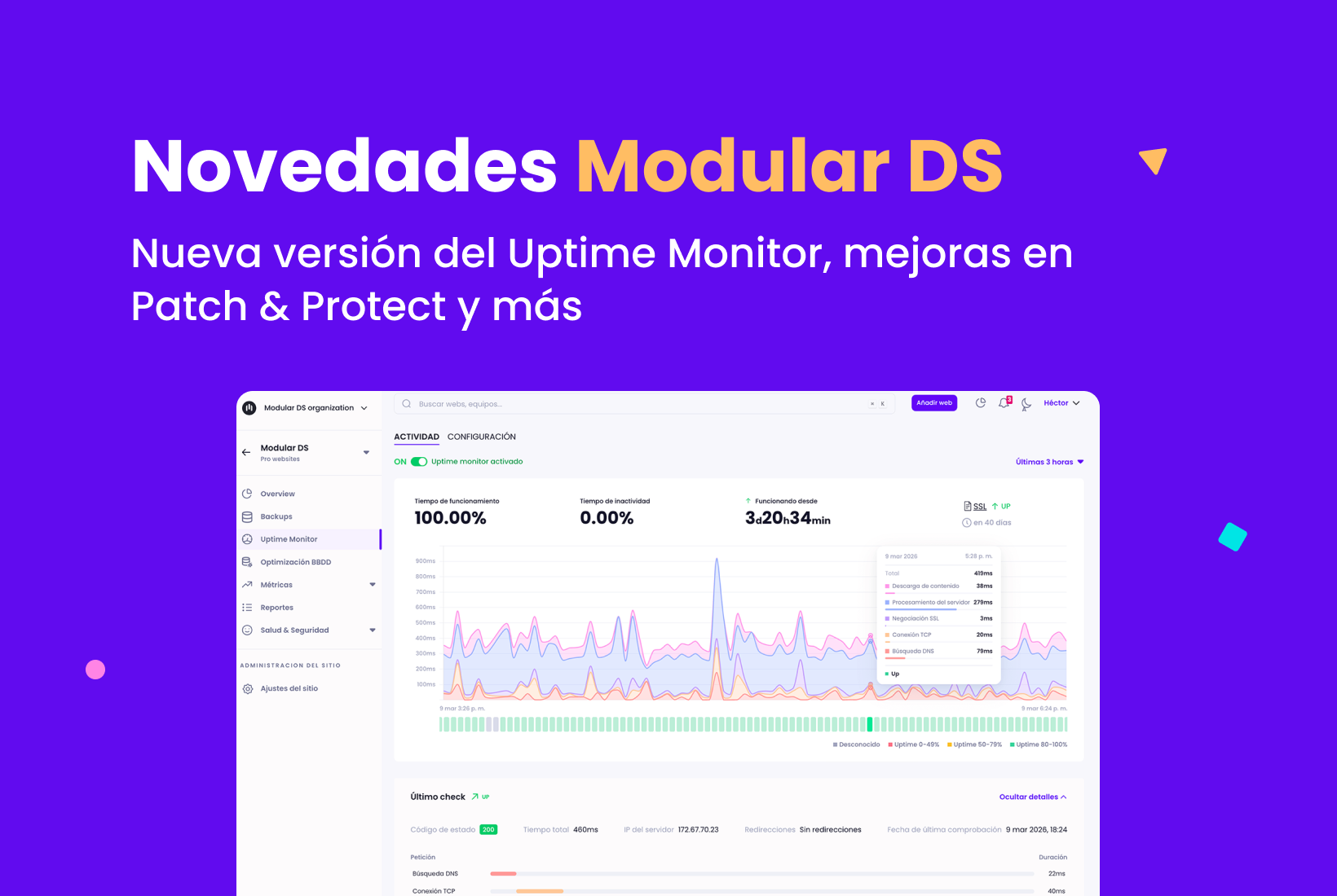 Nuevo en Modular DS: Renovamos el Uptime Monitor, novedades de Patch ...