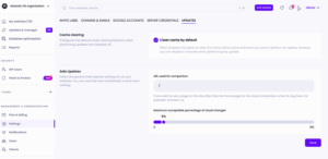 Screenshot of the automatic cache clearing global setting in Modular DS.
