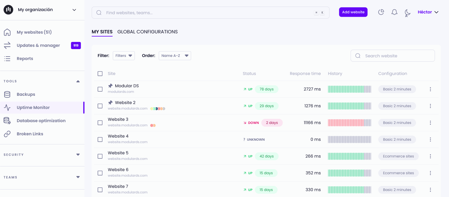 Global configurations - Uptime Monitor