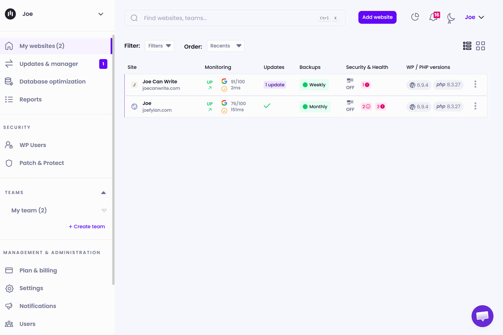 Modular DS Client Dashboard