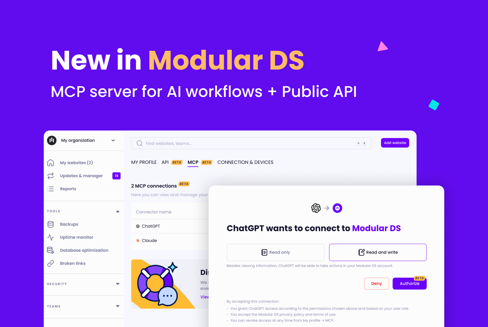 Meet the Modular DS MCP and public API